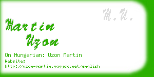 martin uzon business card